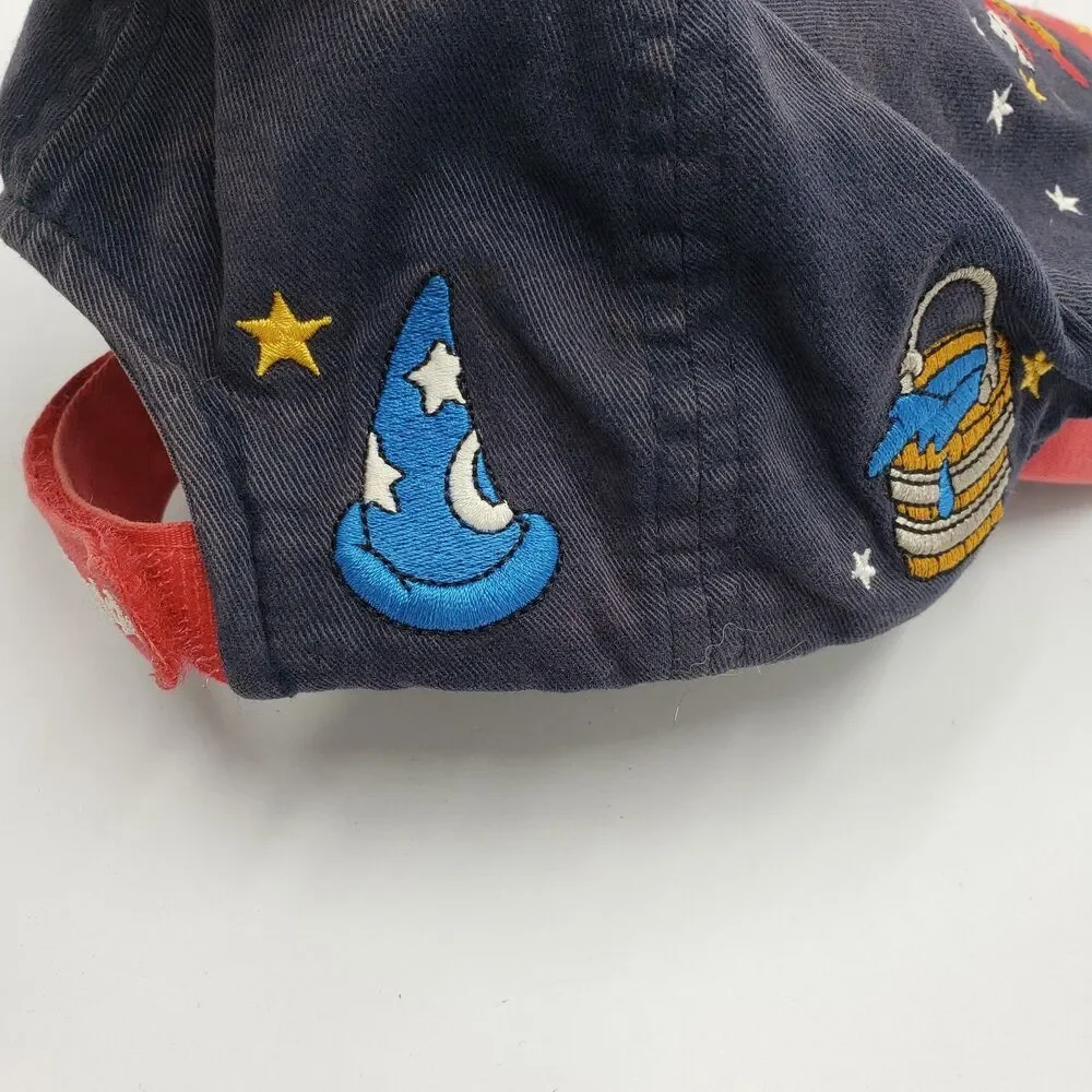 Vintage Walt Disney World Sorcerer Mickey Mouse Fantasia Hat Youth Cap Brooms